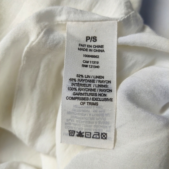 Garage‎ Linen Blend Cross-back Mini Dress Button Front Sleeveless Size Small - Picture 5 of 11